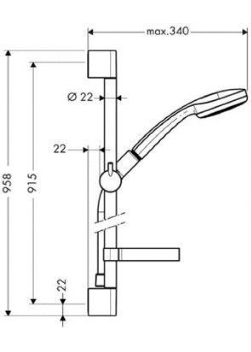 Душовий набір Hansgrohe Croma 100 Croma 100 0,9м 27724000