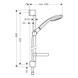 Душевой набор Hansgrohe Croma 100 Vario 0,65м +мыльница 27776000