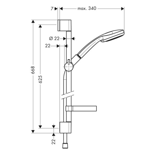 Душовий набір Hansgrohe Croma 100 Vario 0,65м +мильниця 27776000