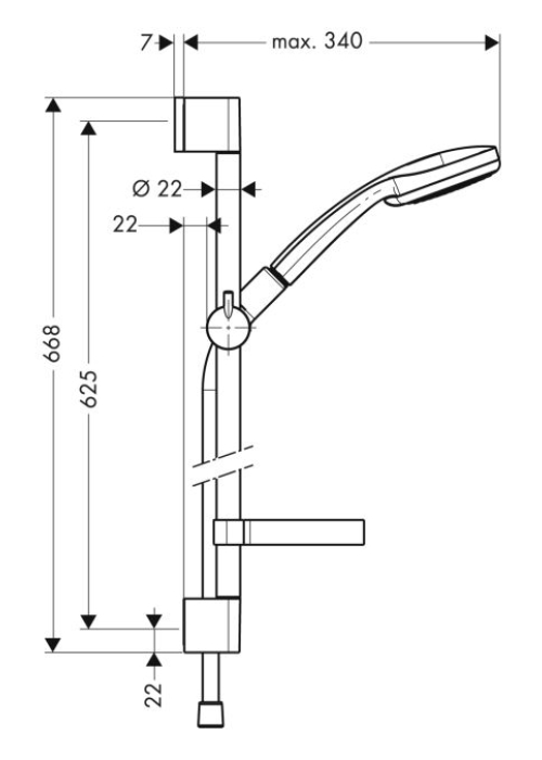 Душовий набір Hansgrohe Croma 100 Vario 0,65м +мильниця 27776000