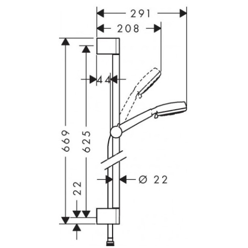 Душовий набір Hansgrohe Crometta 100 Multi 0,65 м 26650400