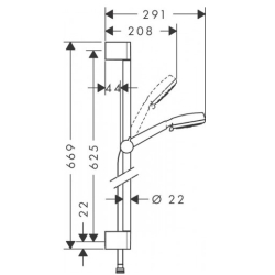 Душевой набор Hansgrohe Crometta 100 Vario  0,65м цв. белый хром  26651400