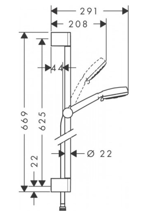 Душовий набір Hansgrohe Crometta 100 Vario 0,65м кол. білий хром 26651400