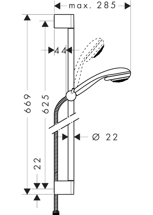 Душовий набір Hansgrohe Crometta 85 Vario/Unica 0,65 м 27763000