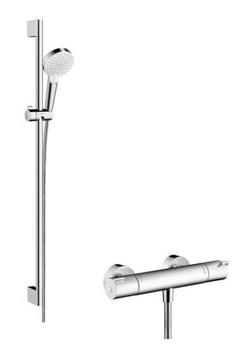 Душовий набір Hansgrohe Crometta Vario 27813400 з термостатом Ecostat 1001 CL та душовою штангою 90 см 27813400