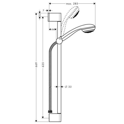 Душовий набір Hansgrohe Crometta 85 0,65 м 27728000