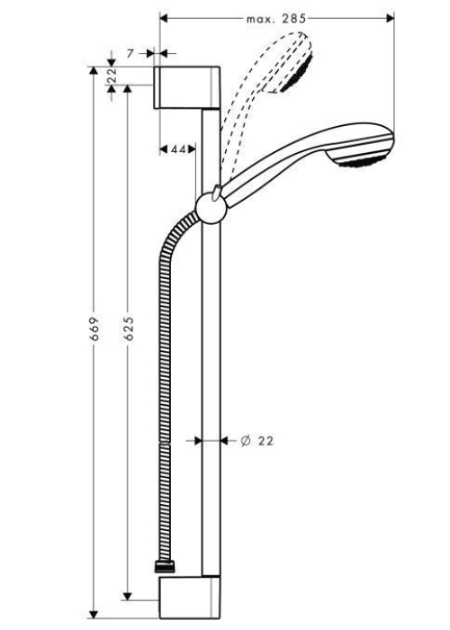 Душевой набор Hansgrohe Crometta 85  0,65 м 27728000