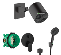 Душевой комплект Hansgrohe DuoTurn E 6в1 Black Matt 72466670+01800180+24301670+26457670+24132670+24139670