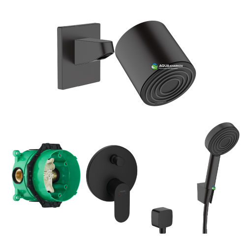 Душовий комплект Hansgrohe DuoTurn E 6в1 Black Matt 72466670+01800180+24301670+26457670+24132670+24139670