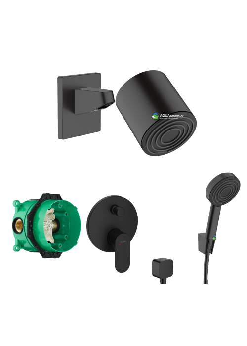 Душевой комплект Hansgrohe DuoTurn E 6в1 Black Matt 72466670+01800180+24301670+26457670+24132670+24139670