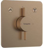 Змішувач прихованого монтажу Hansgrohe DuoTurn Q на 2 функції, Brushed Bronze 75414140