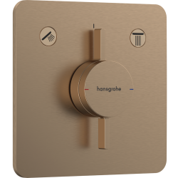 Змішувач прихованого монтажу Hansgrohe DuoTurn Q на 2 функції, Brushed Bronze 75414140