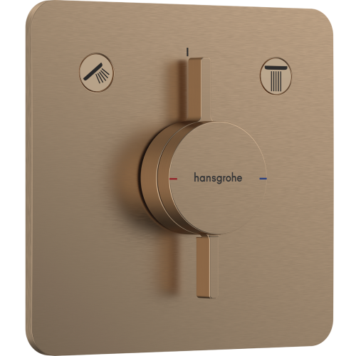 Смеситель скрытого монтажа Hansgrohe DuoTurn Q на 2 функции, Brushed Bronze 75414140