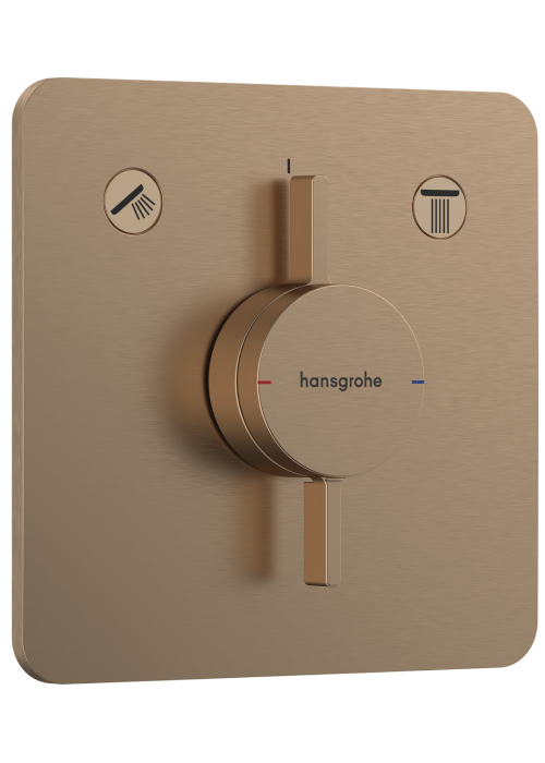 Змішувач прихованого монтажу Hansgrohe DuoTurn Q на 2 функції, Brushed Bronze 75414140