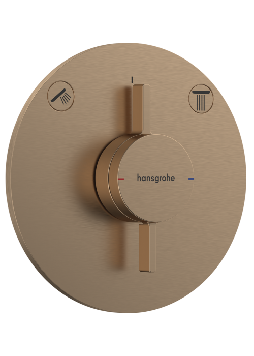 Змішувач прихованого монтажу Hansgrohe DuoTurn S на 2 функції, Brushed Bronze 75418140