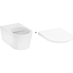 Унитаз подвесной Hansgrohe EluPura S 60193450 Rimless с сиденьем Soft Close 60148450 дюропласт