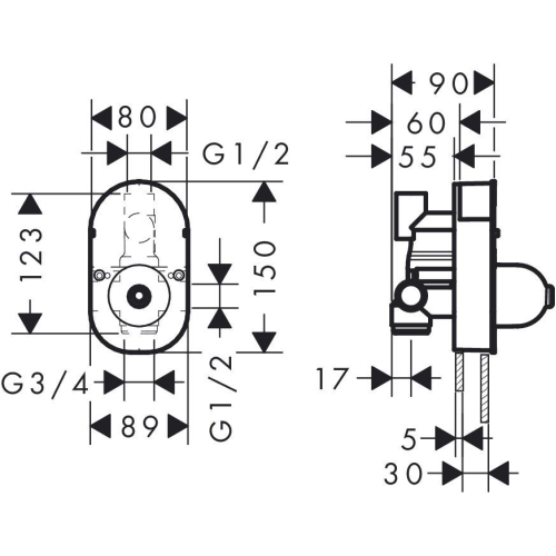 Прихована частина змішувача для 31746000 Hansgrohe Focus S 31741180