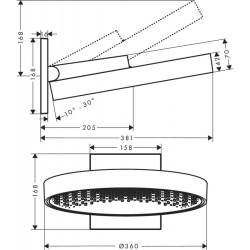 Верхний душ Hansgrohe Rainfinity 360 26230700 1 Jet