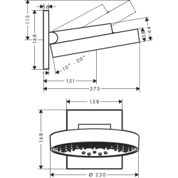 Верхній душ Hansgrohe Rainfinity 250 26232000 3 Jet