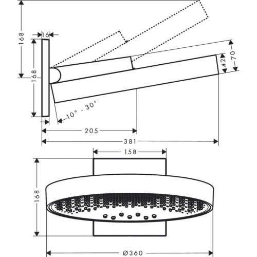 Верхній душ Hansgrohe Rainfinity 360 26234000 3 Jet