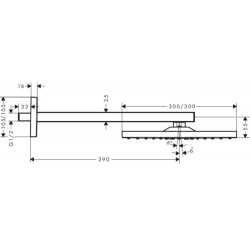 Верхній душ Hansgrohe Raindance E 300 1jet SH, 26238000