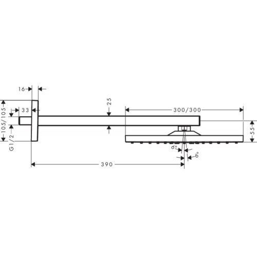 Верхній душ Hansgrohe Raindance E 300 1jet SH, 26238000