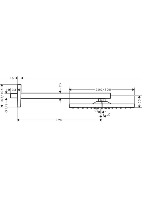 Верхній душ Hansgrohe Raindance E 300 1jet SH, 26238000