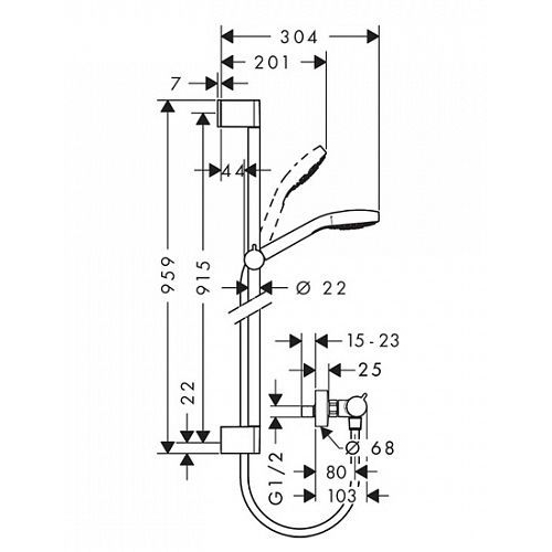 Душовий гарнітур Hansgrohe Croma Select E Vario, 26586400