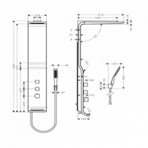 Душова система з термостатом Hansgrohe Raindance Lift, 27003400