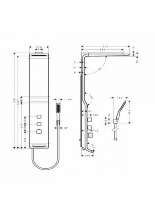 Душова система з термостатом Hansgrohe Raindance Lift, 27003400