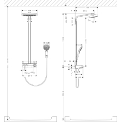 Душова система Hansgrohe Raindance Select E 300 Showerpipe, 27127000