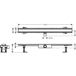 Монтажний комплект для плоскої установки Hansgrohe RainDrain Compact 900 мм Chrome 56168800