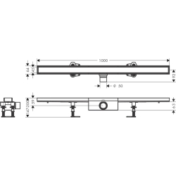 Монтажний комплект для стандартної установки Hansgrohe RainDrain Compact 1000 мм Chrome 56183000