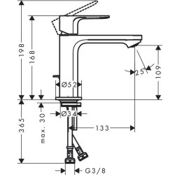 Змішувач Hansgrohe Rebris S 110 Coolstart для умивальника з д/к pop-up, Matt Black 72519670