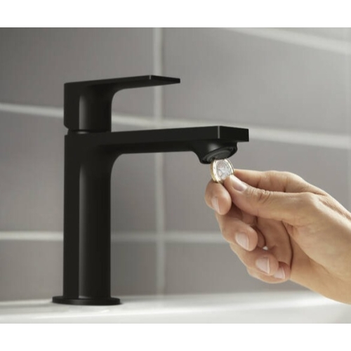 Змішувач Hansgrohe Rebris E 110 Coolstart для умивальника з д/к pop-up. Matt Black 72559670