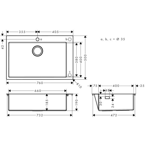 Кухонная мойка Hansgrohe S71 S711-F660 43302800