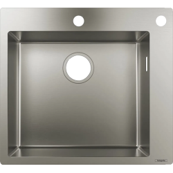 Кухонна мийка Hansgrohe S711-F450 на стільницю 2x35d 550х500 Stainless Steel (43305800)