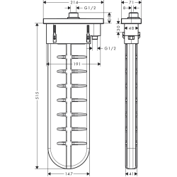 Шланг для душової лійки Hansgrohe SBox Square 1,45 м врізний в борт ванни 28010000 (Пошкоджене пакування)