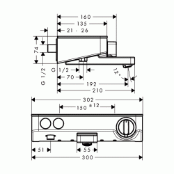 Смеситель-термостат для ванны и душа Hansgrohe ShowerTablet Select 300, 13151000