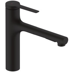 Смеситель кухонный Hansgrohe Zesis  M33 160 2jet  с выдвижным изливом Matt Black 74801670