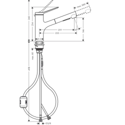 Смеситель для кухни Hansgrohe Zesis M33 с вытяжным изливом, 74800000