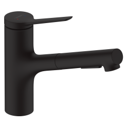 Смеситель кухонный Hansgrohe Zesis  M33 150 2jet  с выдвижным изливом Matt Black 74800670