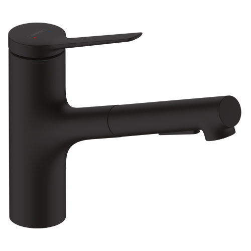 Змішувач кухонний  Hansgrohe Zesis  M33 150 2jet  з витяжним виливом Matt Black 74800670