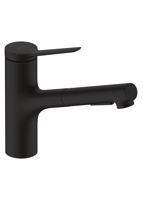 Смеситель кухонный Hansgrohe Zesis  M33 150 2jet  с выдвижным изливом Matt Black 74800670