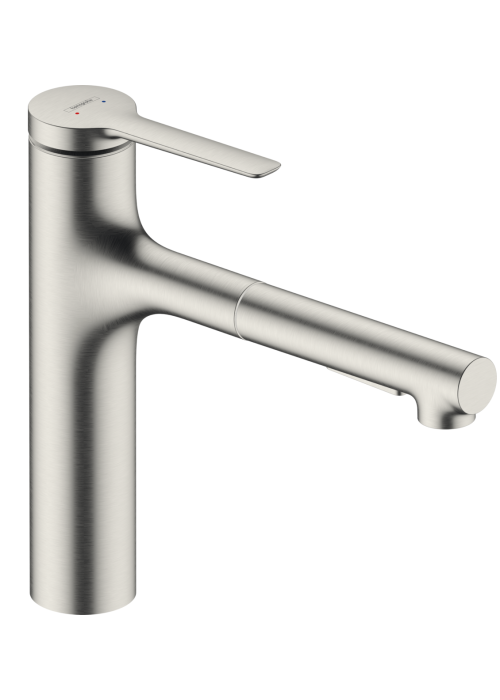 Смеситель кухонный Hansgrohe Zesis  M33 160 2jet  с выдвижным изливом Stainless Steel Finish 74801800