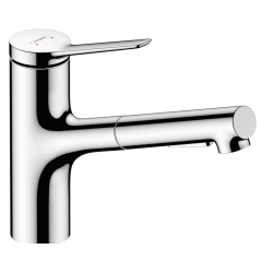 Смеситель кухонный Hansgrohe Zesis  M33 150 2jet  с выдвижным изливом sBox Lite Chrome 74803000