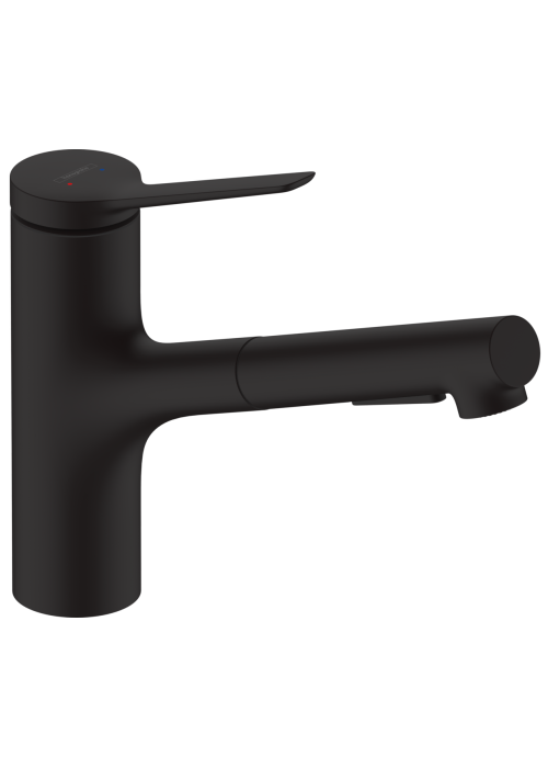 Смеситель кухонный Hansgrohe Zesis  M33 150 2jet  с выдвижным изливом sBox Lite Matt Black 74803670