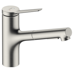 Змішувач кухонний  Hansgrohe Zesis  M33 150 2jet  з витяжним виливом sBox Lite Stainless Steel Finish 74803800