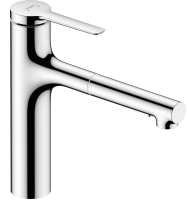 Смеситель кухонный Hansgrohe Zesis M33 160 2jet с выдвижным изливом sBox Lite Chrome 74804000