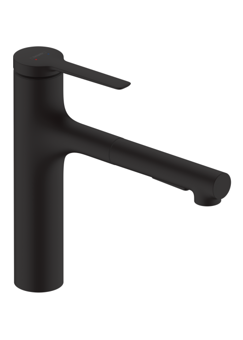 Змішувач кухонний  Hansgrohe Zesis  M33 160 2jet  з витяжним виливом sBox Lite  Matt Black 74804670